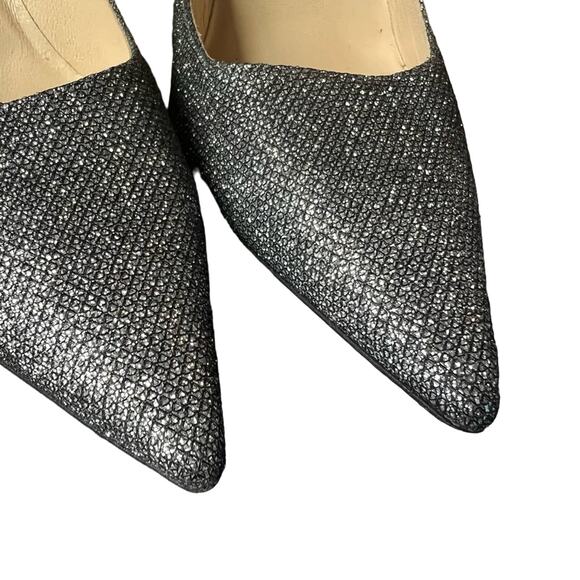 Jimmy Choo Anouk stiletto heels silver sparkly point toe New Year’s Eve holiday - Picture 6 of 10
